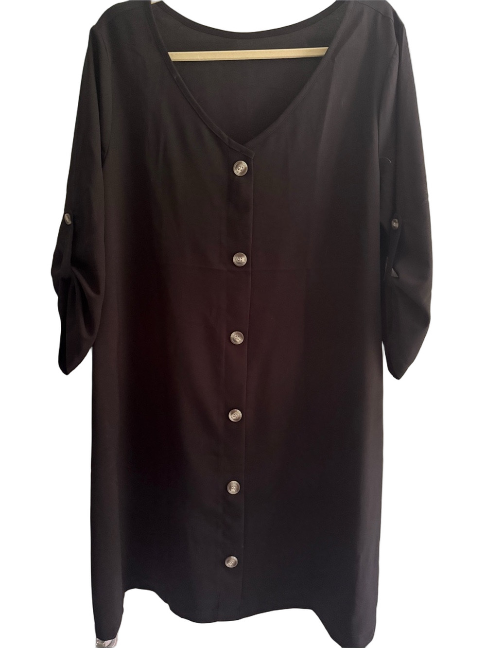 🔥 Tunic Dress Black Button-Front Casual Dress XL - New without tags